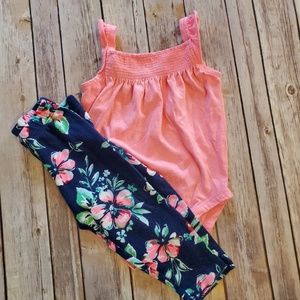 Carters 18M outfit with floral leggings